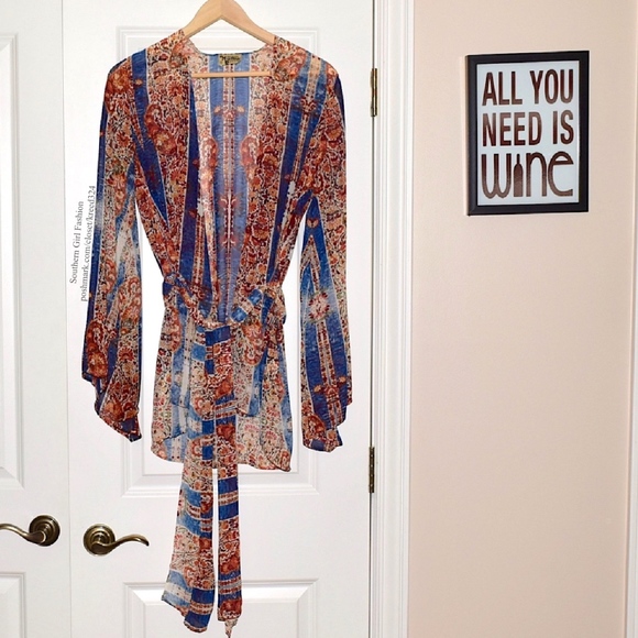 Show Me Your MuMu Jackets & Blazers - SHOW ME YOUR MUMU Draped Top Intricate Boho Jacket